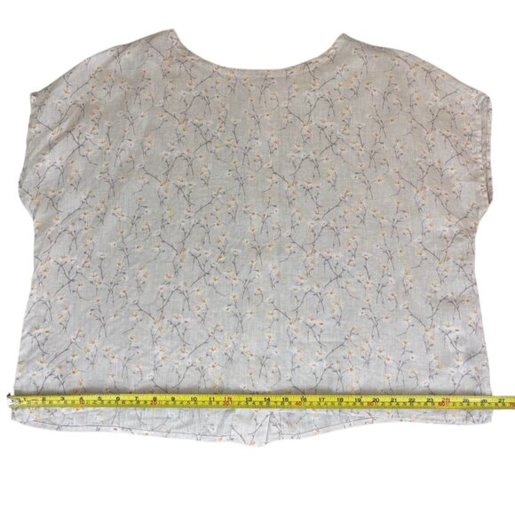 Cynthia Rowley Floral XL Linen Blouse - Picture 3 of 8